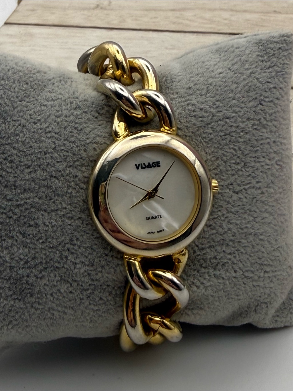 Sage TwoTone Gold  Silver Chain Bracelet Watch  White Dial